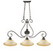 Golden - 7116-10 LC - Three Light Linear Pendant - Mayfair - Leather Crackle