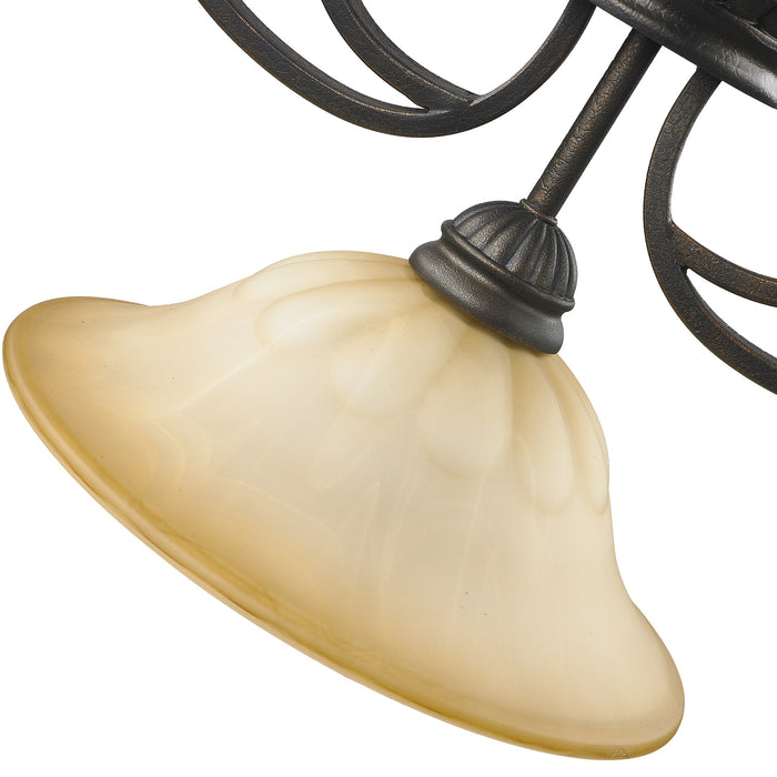 Golden - 7116-10 LC - Three Light Linear Pendant - Mayfair - Leather Crackle