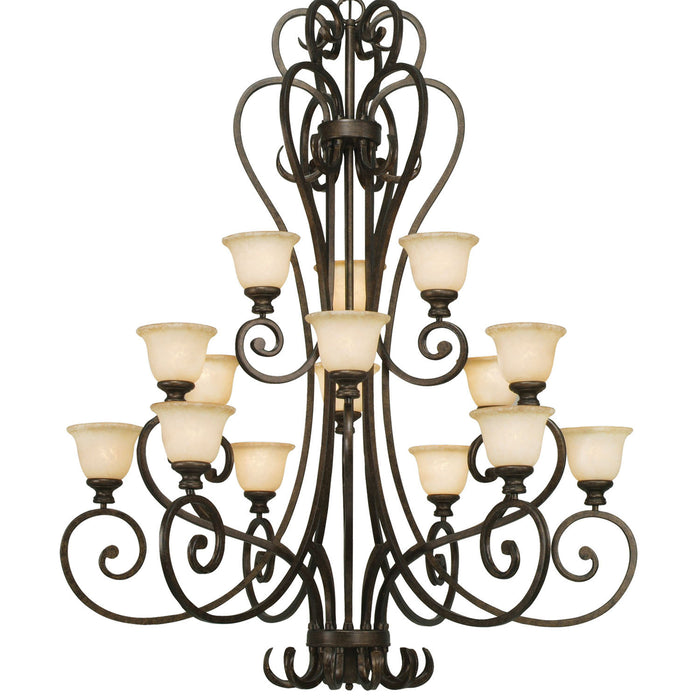 Golden - 8063-15L BUS - 15 Light Chandelier - Heartwood - Burnt Sienna