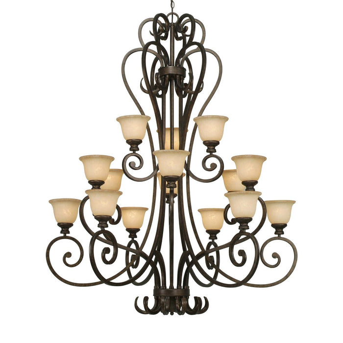 Golden - 8063-15L BUS - 15 Light Chandelier - Heartwood - Burnt Sienna