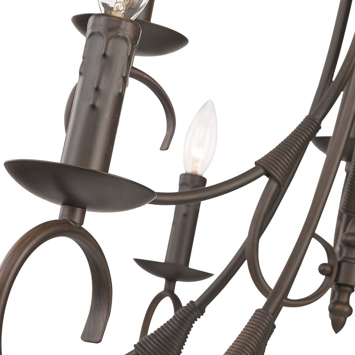 Golden - 8606-CN9 RBZ - Nine Light Chandelier - Homestead - Rubbed Bronze