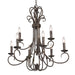 Golden - 8606-CN9 RBZ - Nine Light Chandelier - Homestead - Rubbed Bronze