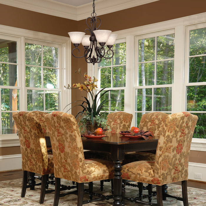 Golden - 8606-GM4 RBZ-TEA - Four Light Chandelier - Homestead - Rubbed Bronze