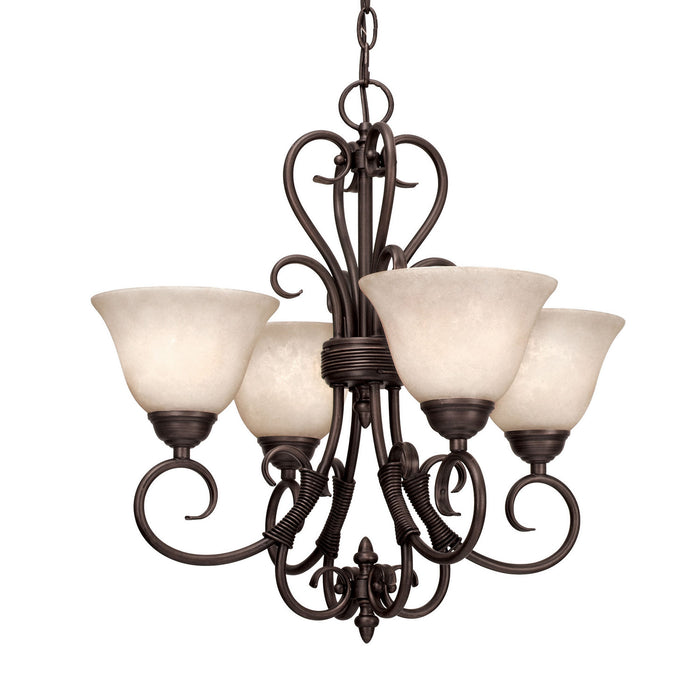 Golden - 8606-GM4 RBZ-TEA - Four Light Chandelier - Homestead - Rubbed Bronze