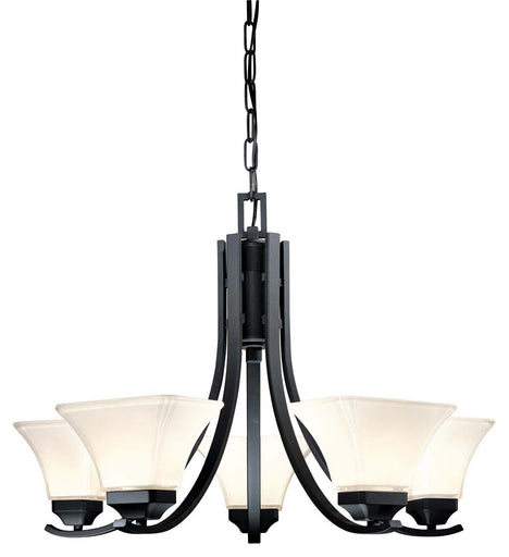 Agilis Five Light Chandelier Black