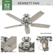 Bennett 52" Ceiling Fan-Fans-Hunter-Lighting Design Store