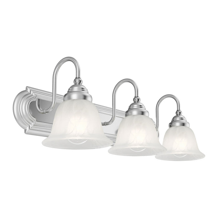 Livex Lighting - 1003-95 - Three Light Bath Vanity - Belmont - Brushed Nickel w/ Polished Chrome