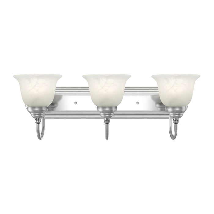 Livex Lighting - 1003-95 - Three Light Bath Vanity - Belmont - Brushed Nickel w/ Polished Chrome