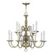 Livex Lighting - 5012-01 - 12 Light Chandelier - Williamsburgh - Antique Brass