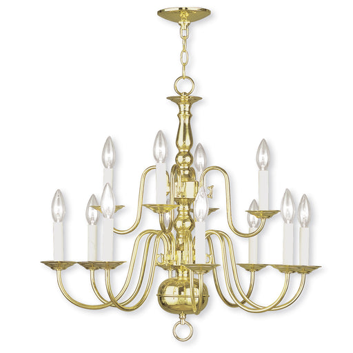 Williamsburgh 12 Light Chandelier Polished Brass