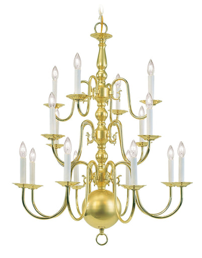 Williamsburgh 16 Light Chandelier Polished Brass
