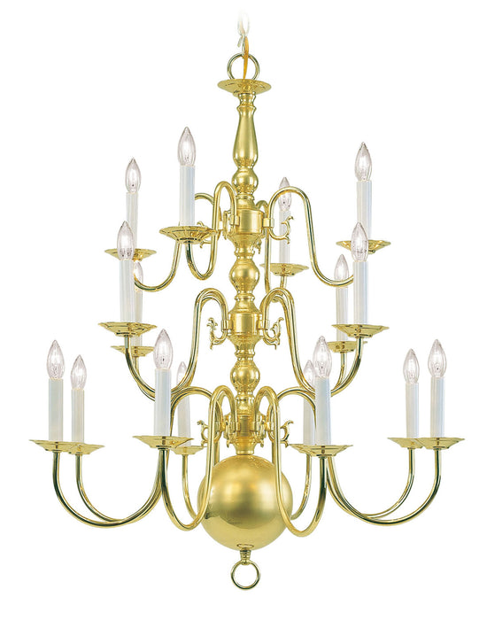 Livex Lighting - 5016-02 - 16 Light Chandelier - Williamsburgh - Polished Brass