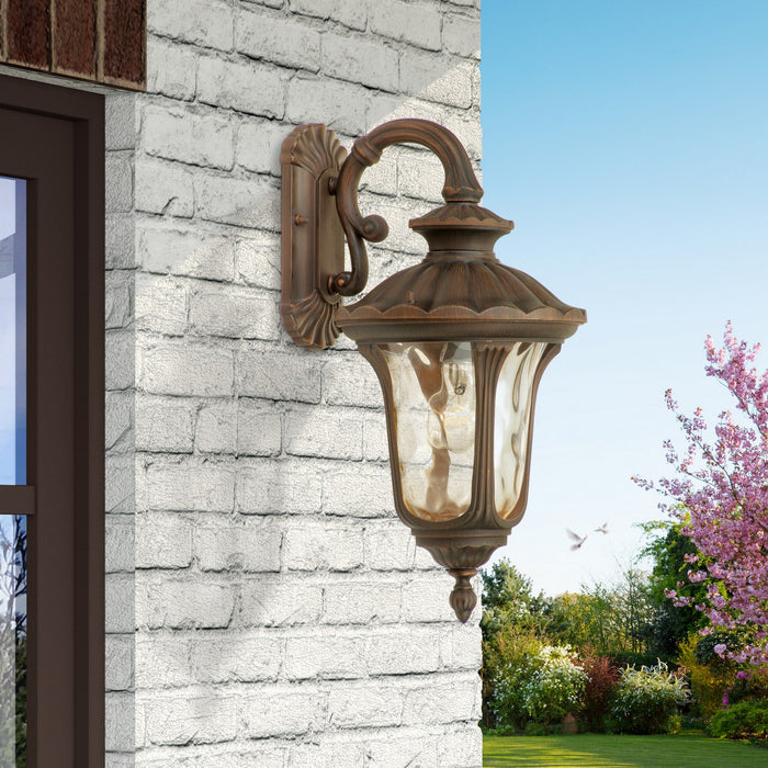 Livex Lighting - 7653-58 - One Light Outdoor Wall Lantern - Oxford - Hand Applied Imperial Bronze
