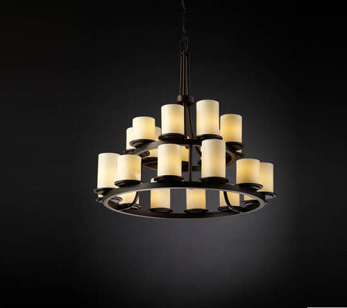 CandleAria 21 Light Chandelier Dark Bronze