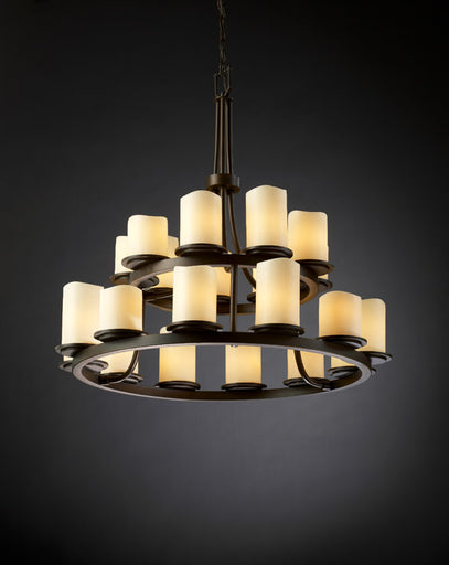 CandleAria 21 Light Chandelier Dark Bronze