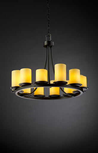 CandleAria 12 Light Chandelier Matte Black