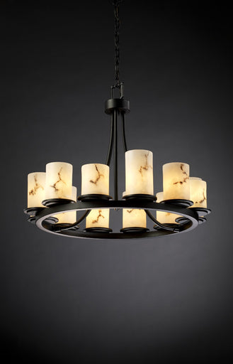 LumenAria 12 Light Chandelier Matte Black