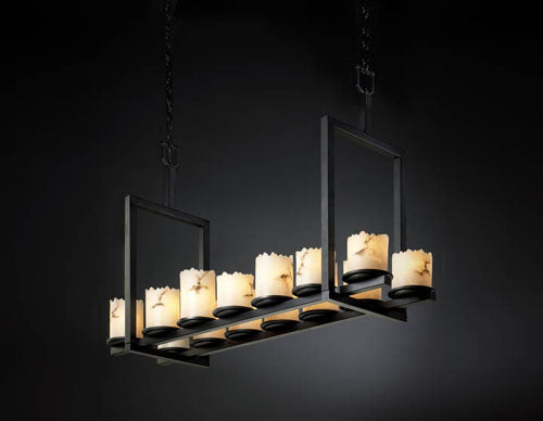 LumenAria 14 Light Chandelier Matte Black