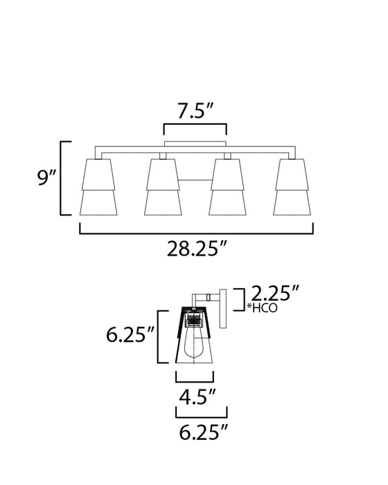 Carpenter Four Light Bath Vanity-Bathroom Fixtures-Maxim-Lighting Design Store