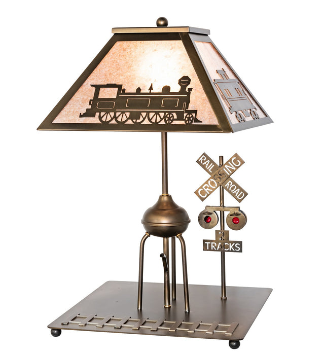 Meyda Tiffany - 51704 - One Light Table Lamp - Train - Antique Copper