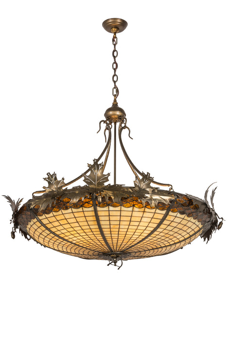Meyda Tiffany - 74006 - Six Light Inverted Pendant - Greenbriar Oak - Antique Copper
