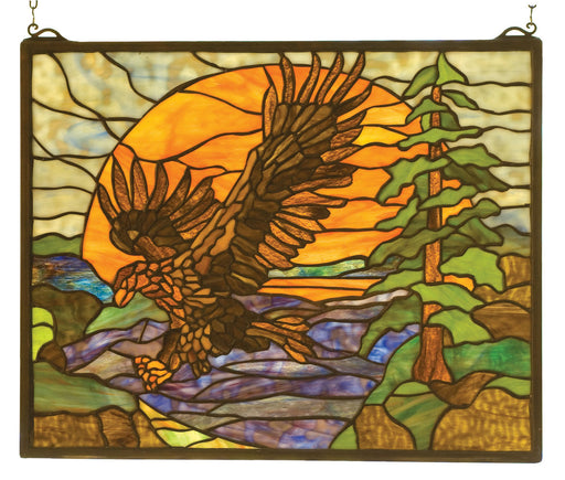 Eagle At Sunset Window
