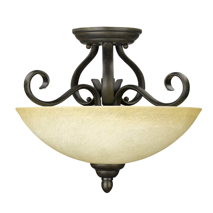 Golden - 1567-SF PC - Three Light Semi-Flush Mount - Riverton - Peppercorn