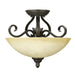 Golden - 1567-SF PC - Three Light Semi-Flush Mount - Riverton - Peppercorn