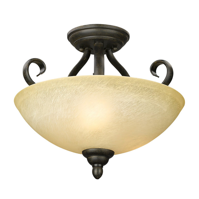 Golden - 1567-SF PC - Three Light Semi-Flush Mount - Riverton - Peppercorn