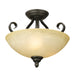 Golden - 1567-SF PC - Three Light Semi-Flush Mount - Riverton - Peppercorn