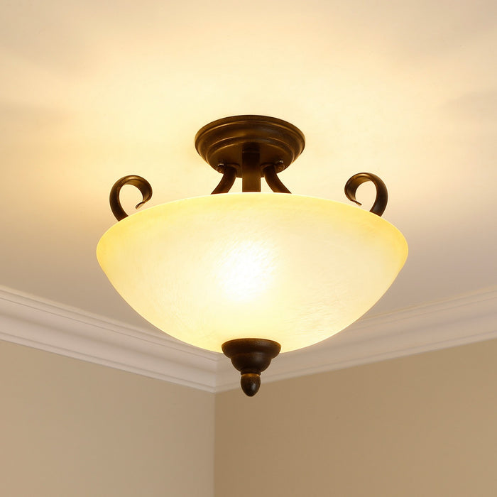 Golden - 1567-SF PC - Three Light Semi-Flush Mount - Riverton - Peppercorn
