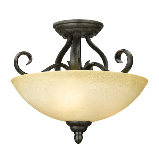 Riverton Three Light Semi-Flush Mount Peppercorn