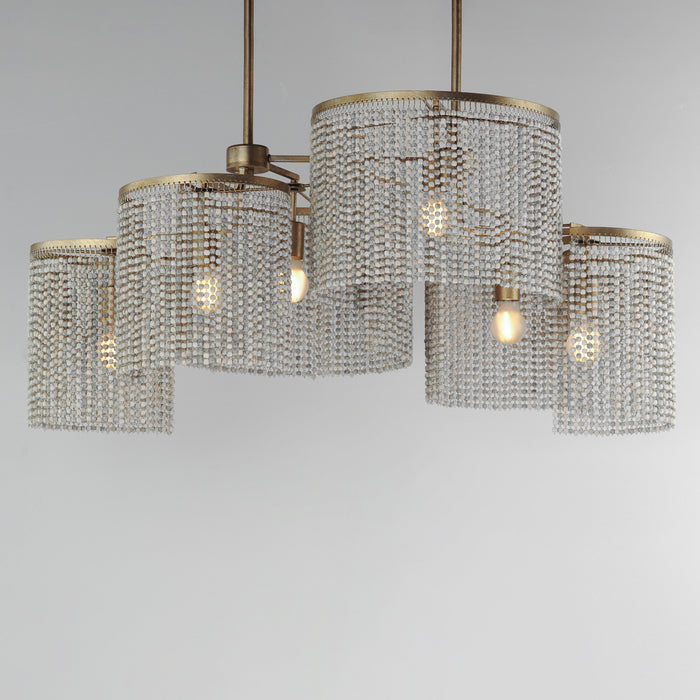 Fontaine Six Light Linear Pendant-Large Chandeliers-Maxim-Lighting Design Store