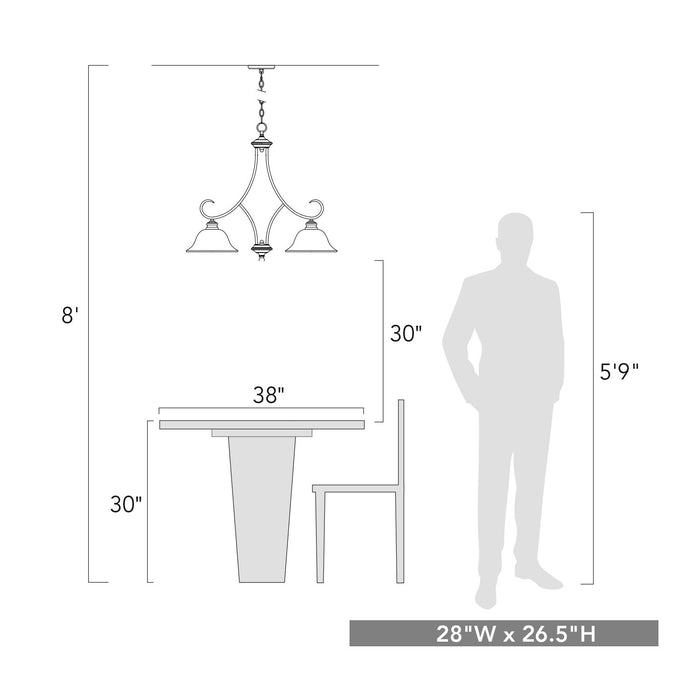 Golden - 6005-D5 RBZ - Five Light Chandelier - Lancaster - Rubbed Bronze