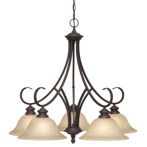 Lancaster Five Light Chandelier Rubbed Bronze