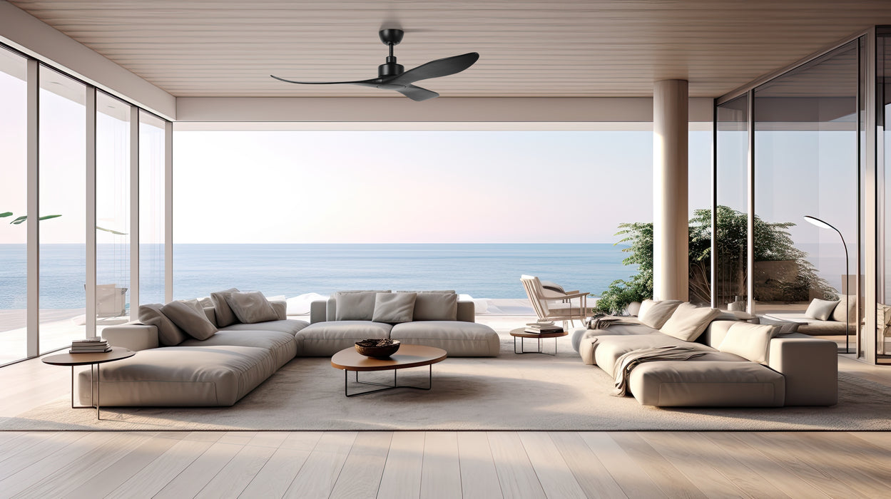 Westerly 60"Ceiling Fan Matte Black-Fans-Eglo USA-Lighting Design Store