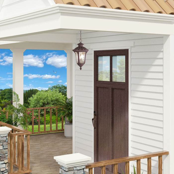 Livex Lighting - 7658-58 - Three Light Outdoor Pendant - Oxford - Hand Applied Imperial Bronze