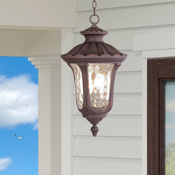 Livex Lighting - 7658-58 - Three Light Outdoor Pendant - Oxford - Hand Applied Imperial Bronze