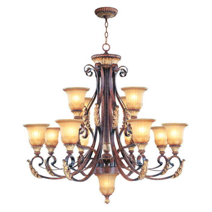 Livex Lighting - 8559-63 - 13 Light Chandelier - Villa Verona - Hand Applied Verona Bronze w/ Aged Gold Leafs