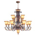 Livex Lighting - 8559-63 - 13 Light Chandelier - Villa Verona - Hand Applied Verona Bronze w/ Aged Gold Leafs