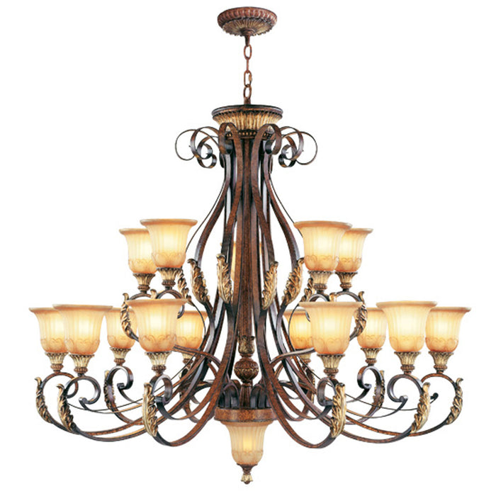 Livex Lighting - 8568-63 - 16 Light Chandelier - Villa Verona - Hand Applied Verona Bronze w/ Aged Gold Leafs