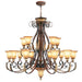 Livex Lighting - 8568-63 - 16 Light Chandelier - Villa Verona - Hand Applied Verona Bronze w/ Aged Gold Leafs