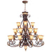 Livex Lighting - 8569-63 - 23 Light Chandelier - Villa Verona - Hand Applied Verona Bronze w/ Aged Gold Leafs