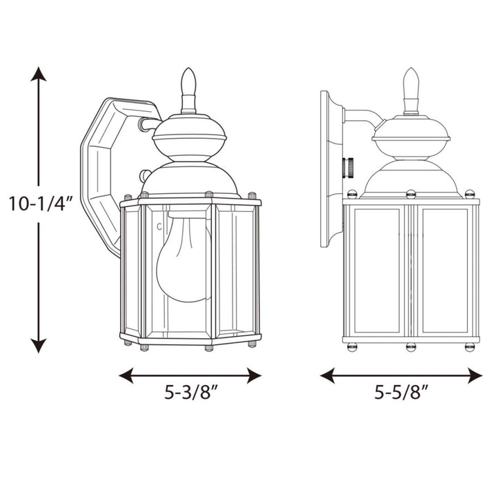 Progress Lighting - P5756-09 - One Light Wall Lantern - Carriage Classics - Brushed Nickel