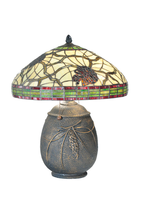 Meyda Tiffany - 106287 - Two Light Table Lamp - Burgundy Pinecone