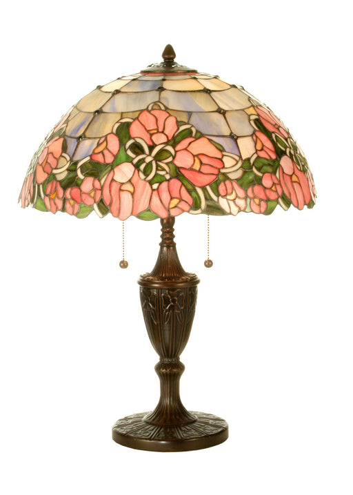 Meyda Tiffany - 81555 - 24" Table Lamp - Cabbage Rose - CaPink 59 Pink