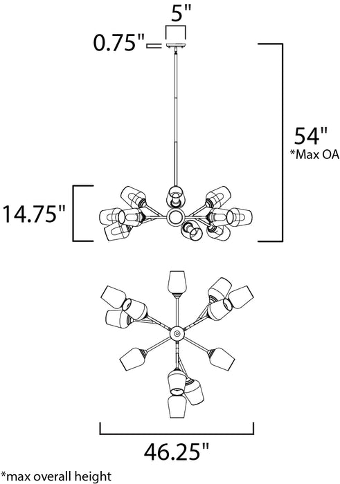 Savvy LED Chandelier-Large Chandeliers-Maxim-Lighting Design Store