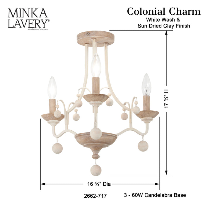Colonial Charm Semi Flush Mount-Semi-Flush Mts.-Minka-Lavery-Lighting Design Store
