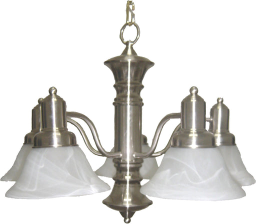 Newburg Five Light Chandelier Satin Nickel