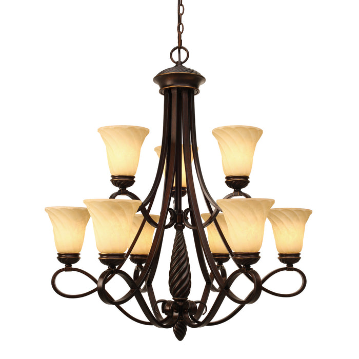 Golden - 8106-9 CDB - Nine Light Chandelier - Torbellino - Cordoban Bronze